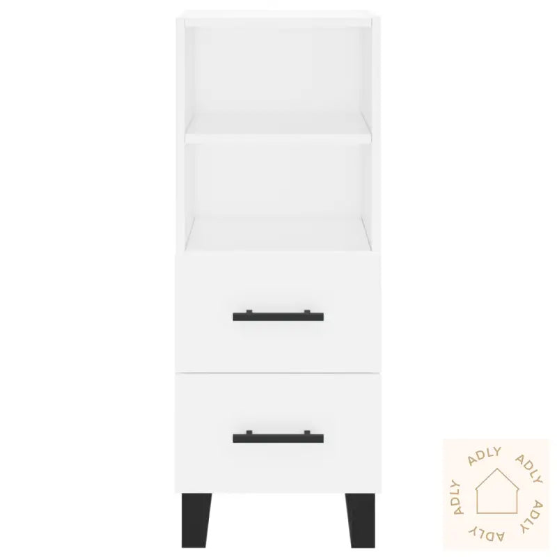 Highboard Hvit 34,5X34X180 Cm Konstruert Tre