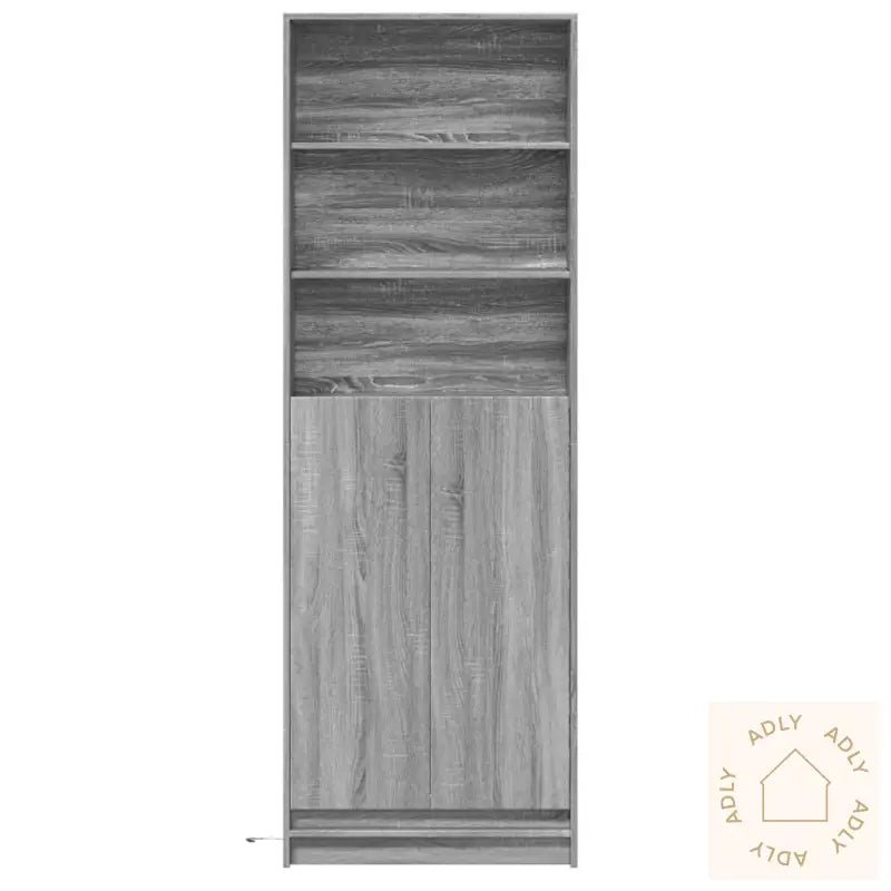 Garderobe Med Led Grå Sonoma 69X32,5X200 Cm Konstruert Tre