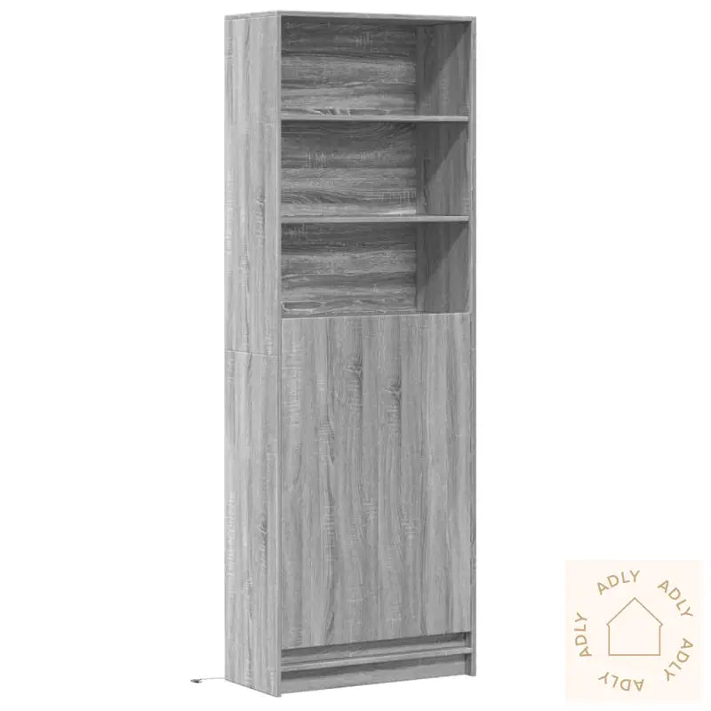 Garderobe Med Led Grå Sonoma 69X32,5X200 Cm Konstruert Tre
