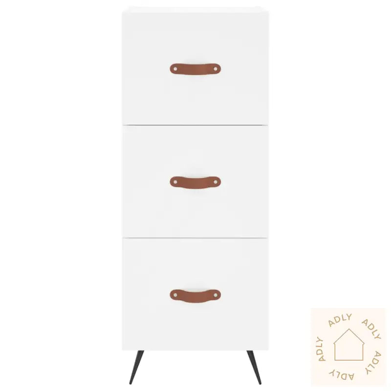 Highboard Hvit 34,5X34X180 Cm Konstruert Tre