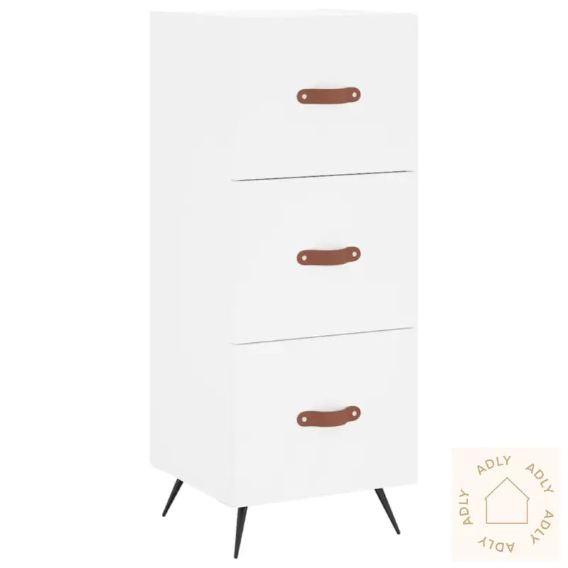 Highboard Hvit 34,5X34X180 Cm Konstruert Tre