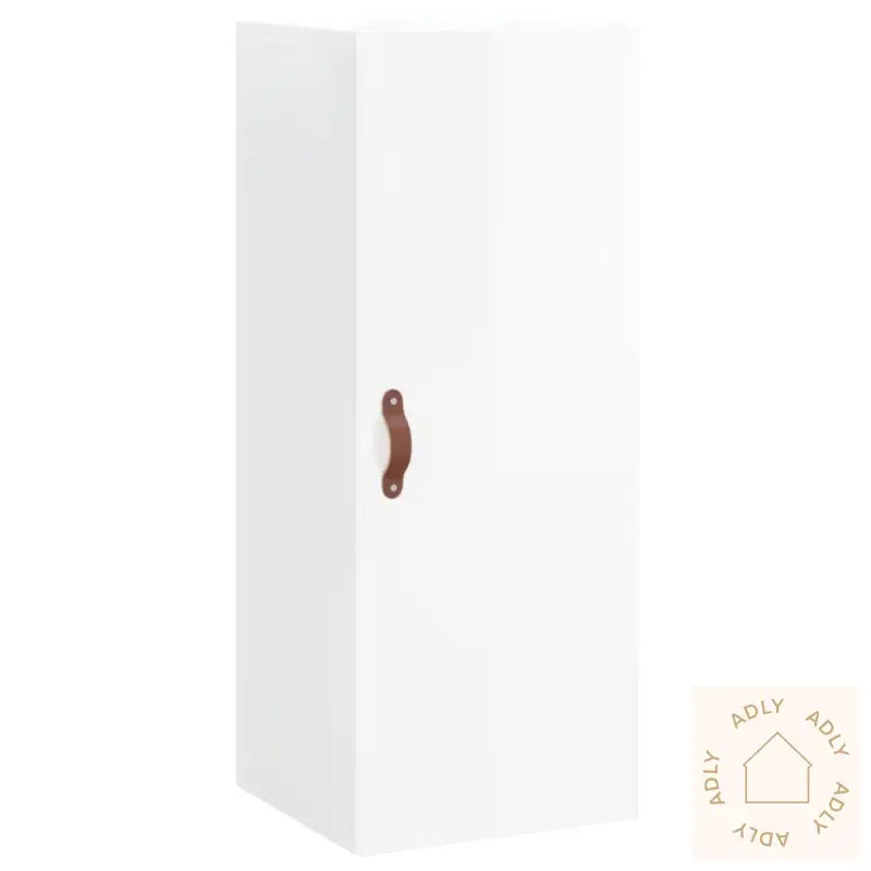 Highboard Høyglans Hvit 34,5X34X180 Cm Konstruert Tre