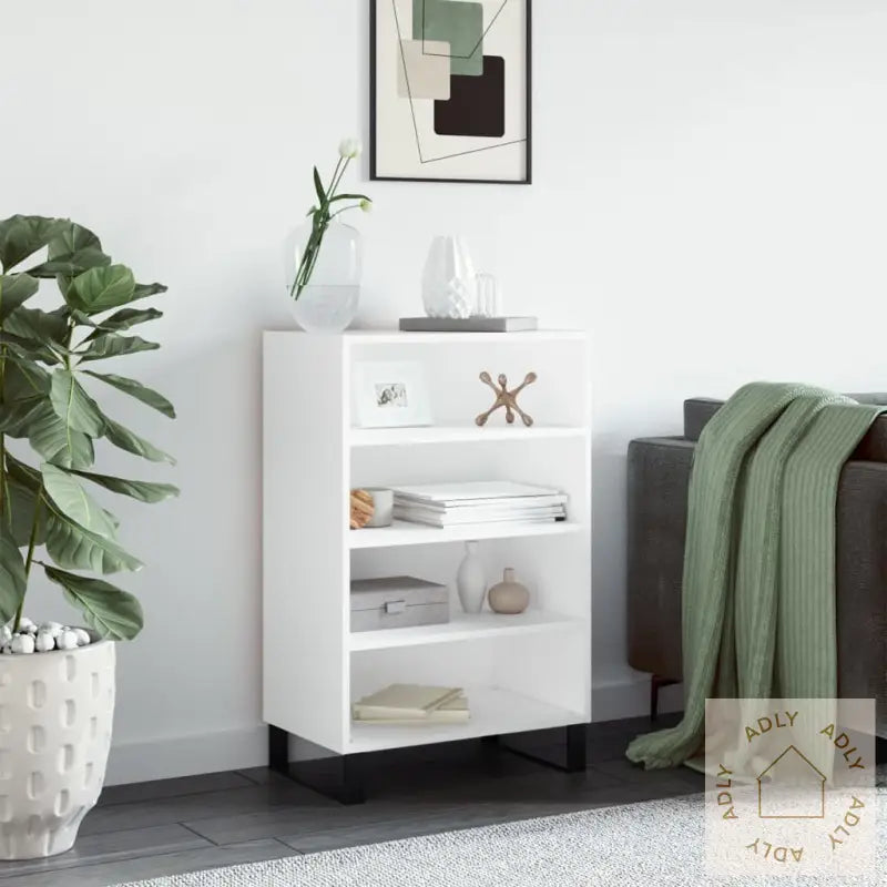 Highboard Hvit 57X35X90 Cm Konstruert Tre