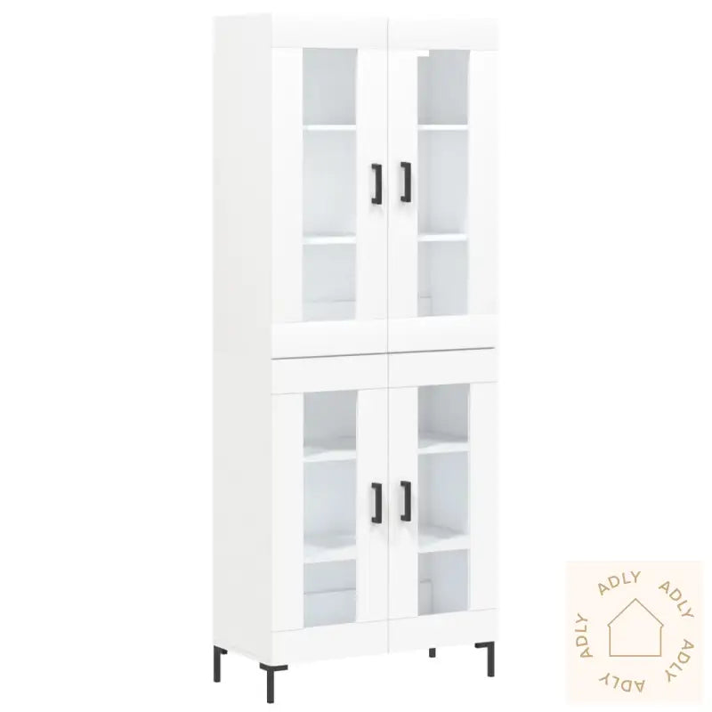 Highboard Hvit 69,5X34X180 Cm Konstruert Tre