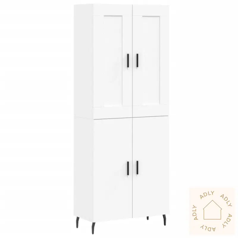 Highboard Hvit 69,5X34X180 Cm Konstruert Tre