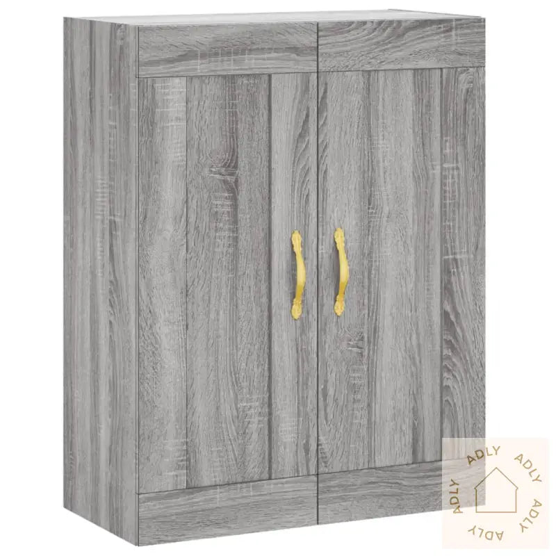 Highboard Grå Sonoma 69,5X34X180 Cm Konstruert Tre