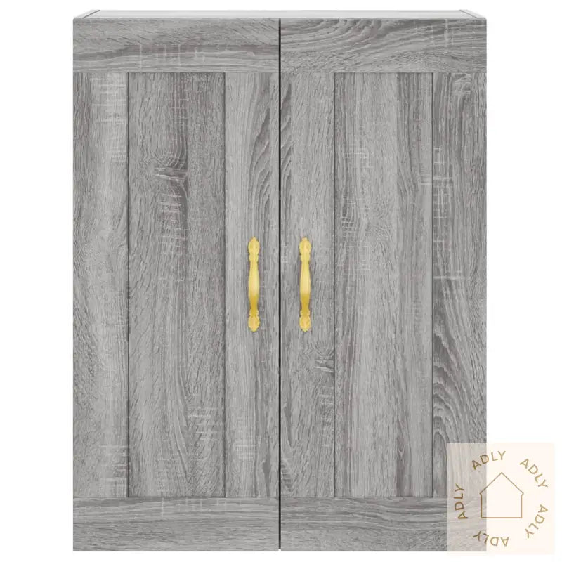 Highboard Grå Sonoma 69,5X34X180 Cm Konstruert Tre