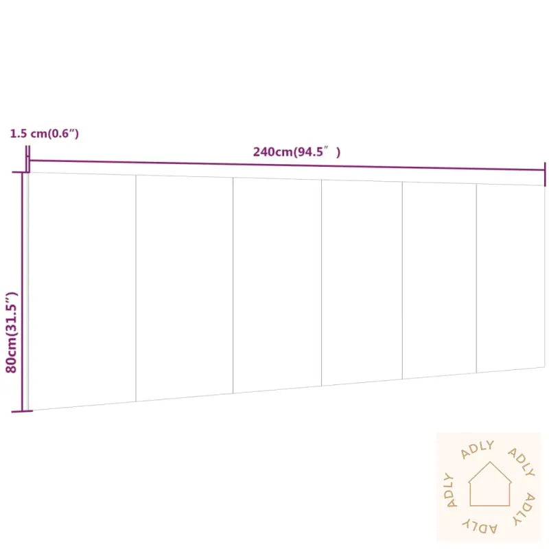 Veggmontert Sengegavl Sonoma Eik 240X1,5X80 Cm Konstruert Tre