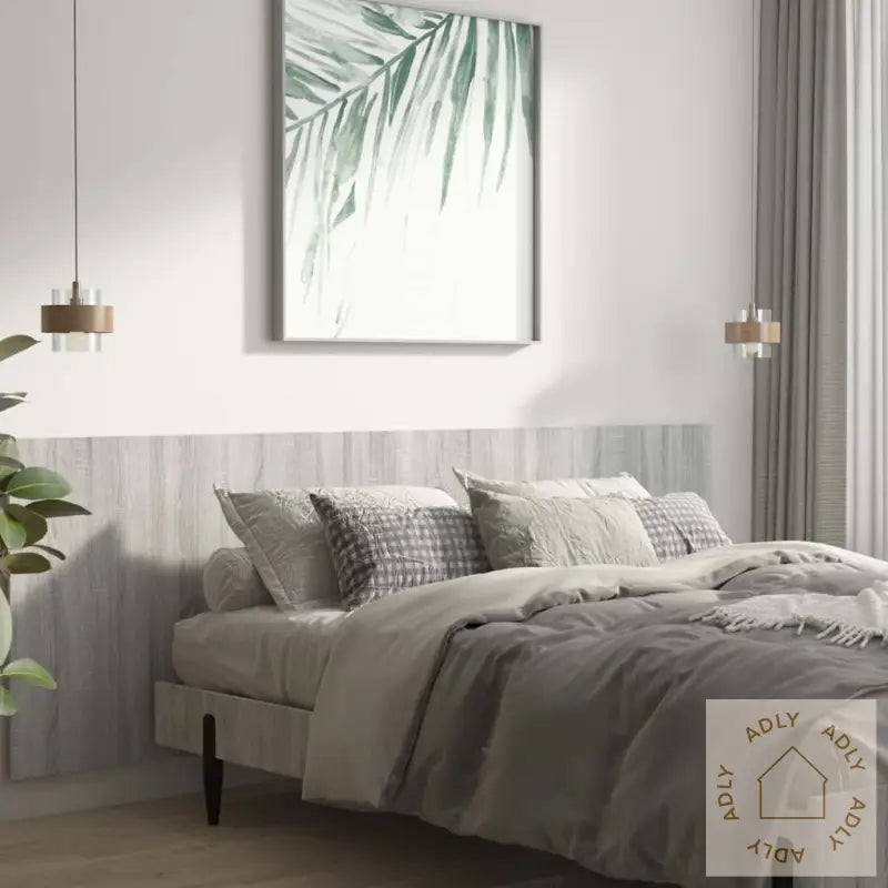 Vegghengt Sengegavl Grå Sonoma 240X1,5X80 Cm Konstruert Tre