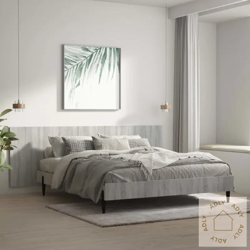 Vegghengt Sengegavl Grå Sonoma 240X1,5X80 Cm Konstruert Tre