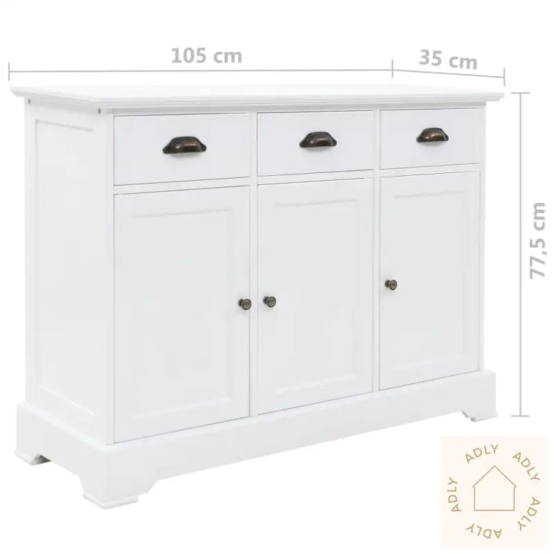 Skjenk Med 3 Dører Mdf Og Furu 105X35X77,5 Cm