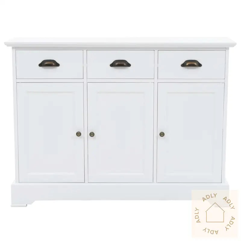 Skjenk Med 3 Dører Mdf Og Furu 105X35X77,5 Cm