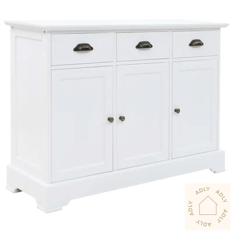 Skjenk Med 3 Dører Mdf Og Furu 105X35X77,5 Cm