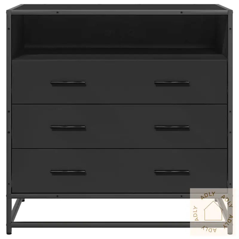 Kommode Svart 70X41X70 Cm Konstruert Tre