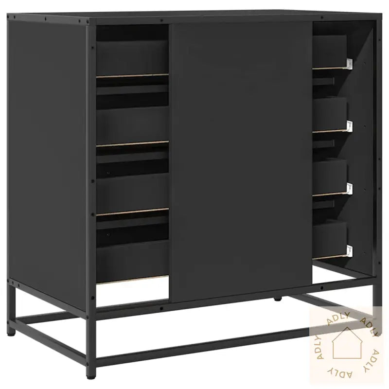 Kommode Svart 70X41X70 Cm Konstruert Tre