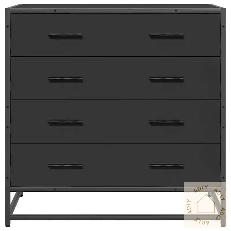 Kommode Svart 70X41X70 Cm Konstruert Tre