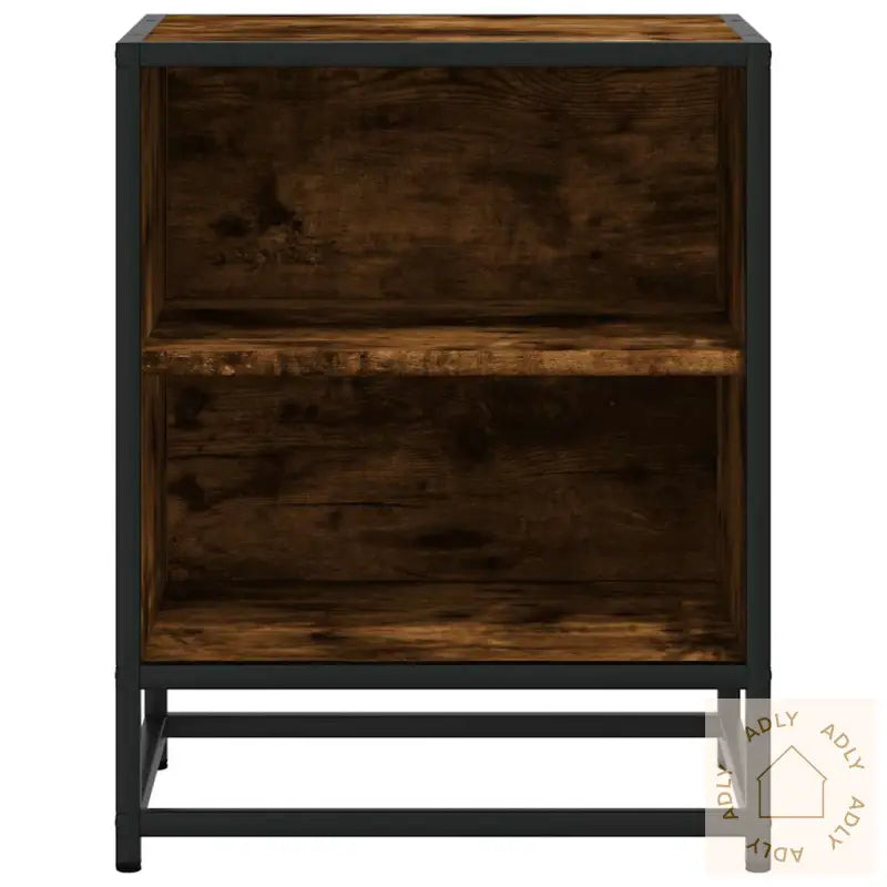 Nattbord Røkt Eik 40X31X50 Cm Konstruert Tre Og Metall