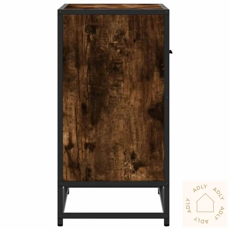 Nattbord Røkt Eik 60X31X60 Cm Konstruert Tre Og Metall