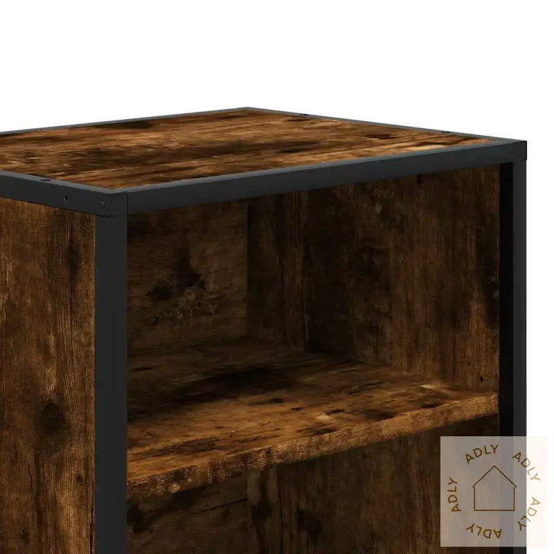 Nattbord Røkt Eik 40X31X50 Cm Konstruert Tre Og Metall