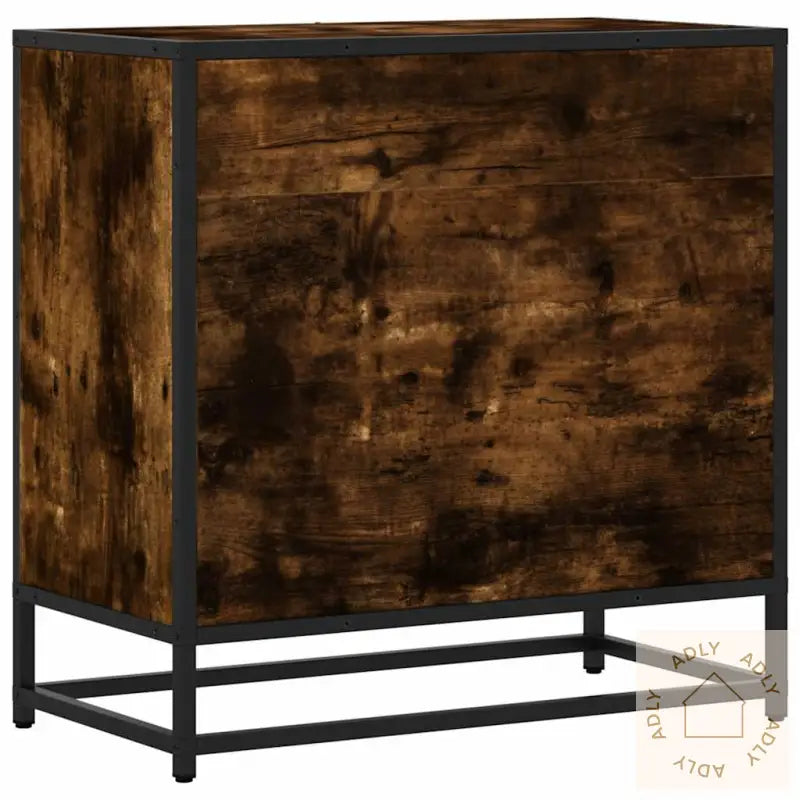 Nattbord Røkt Eik 60X31X60 Cm Konstruert Tre Og Metall