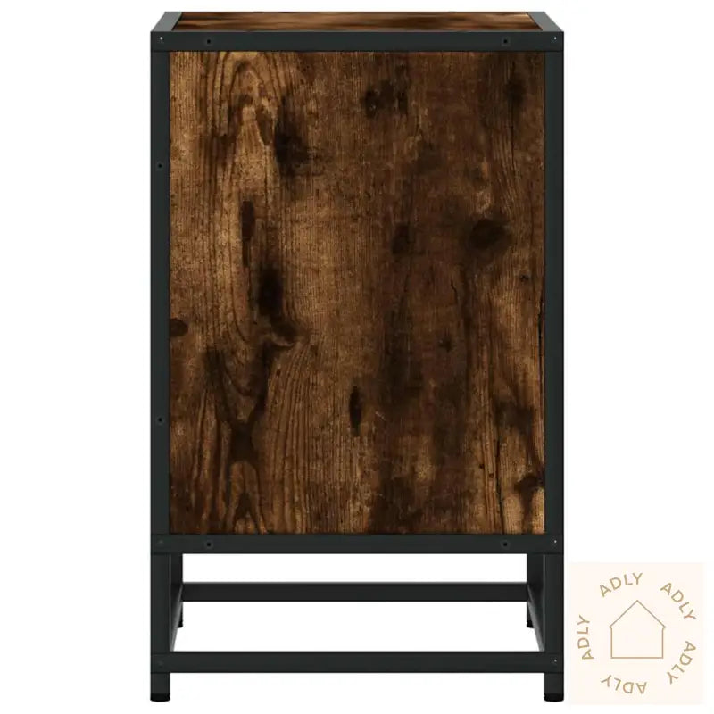 Nattbord Røkt Eik 40X31X50 Cm Konstruert Tre Og Metall