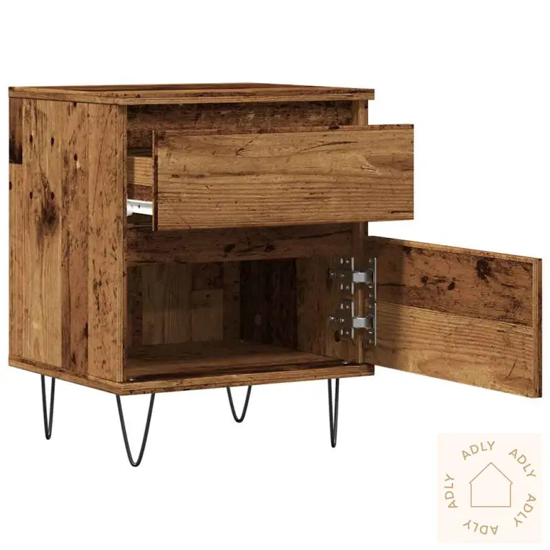 Nattbord Gammelt Tre 40X35X50 Cm Konstruert Tre