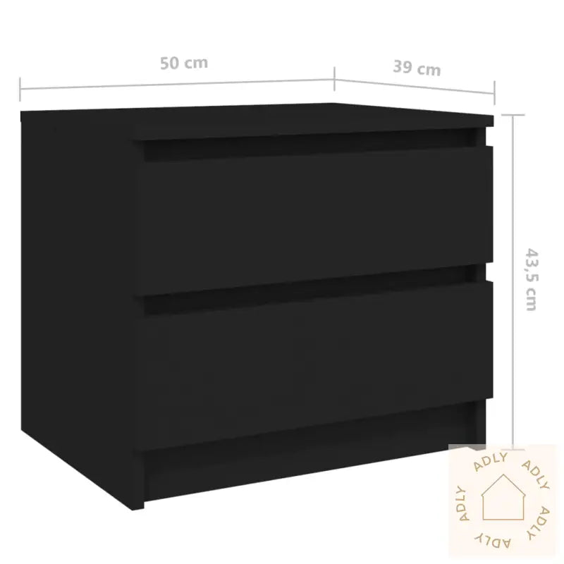 Nattbord Svart 50X39X43,5 Cm Konstruert Tre