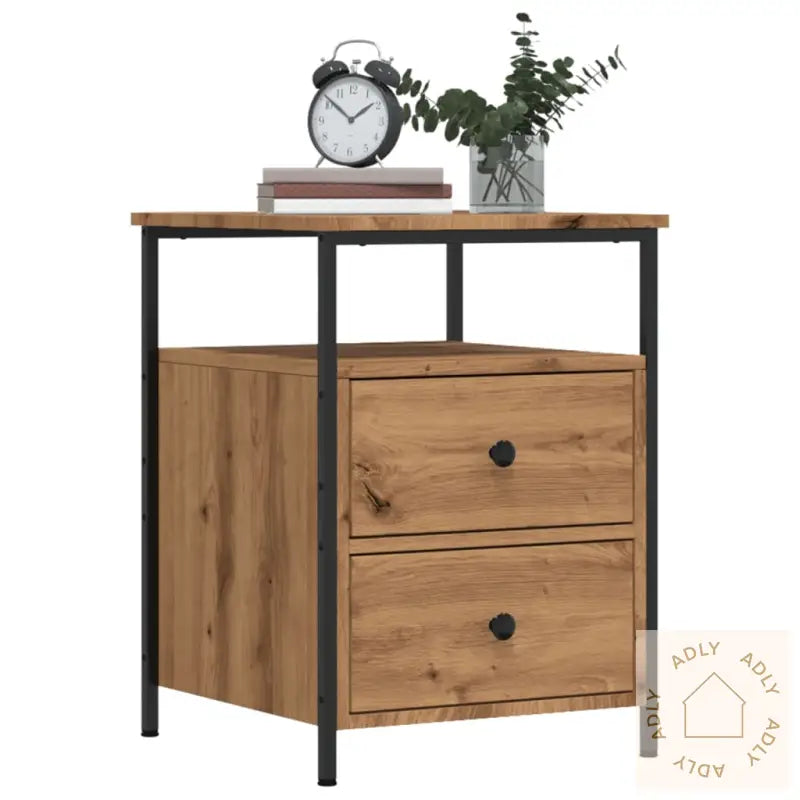 Nattbord 2 Stk Artisan Eik 44X45X60 Cm Konstruert Tre