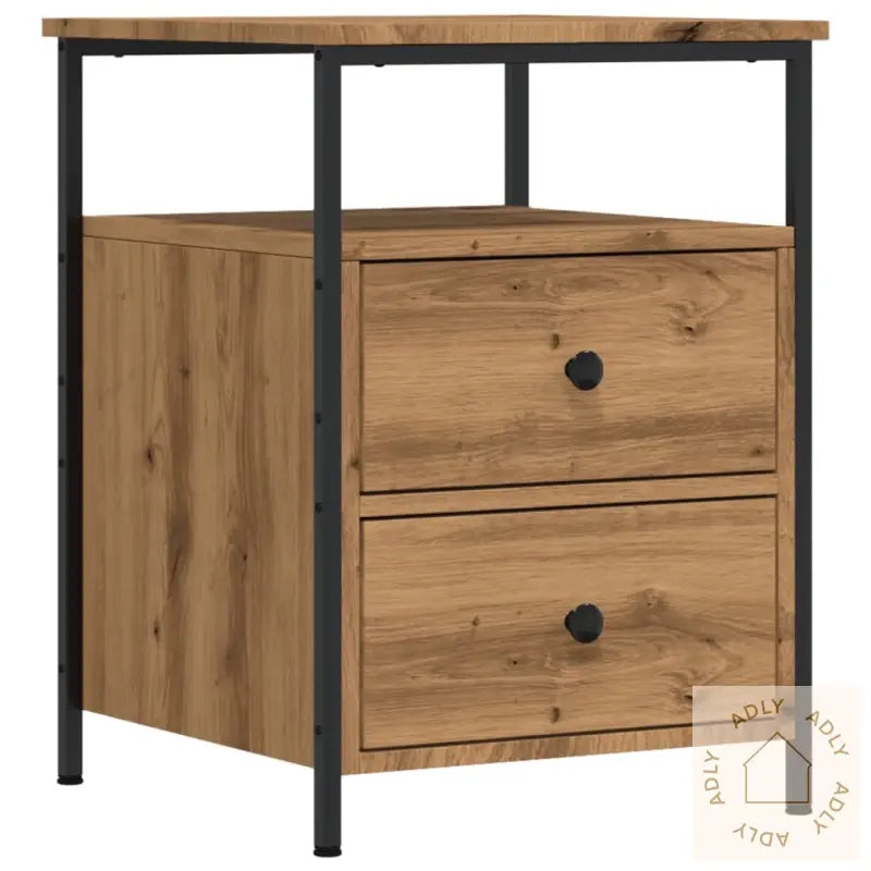 Nattbord 2 Stk Artisan Eik 44X45X60 Cm Konstruert Tre