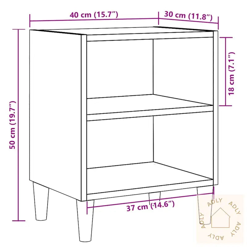 Nattbord Artisan Eik 40X30X50 Cm Konstruert Tre