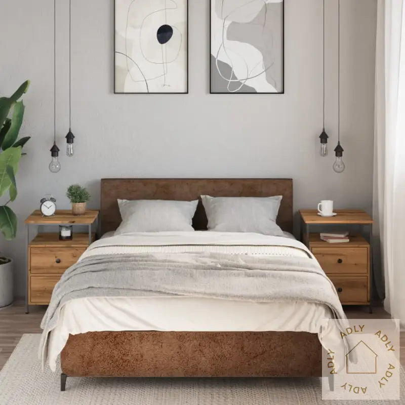 Nattbord 2 Stk Artisan Eik 44X45X60 Cm Konstruert Tre