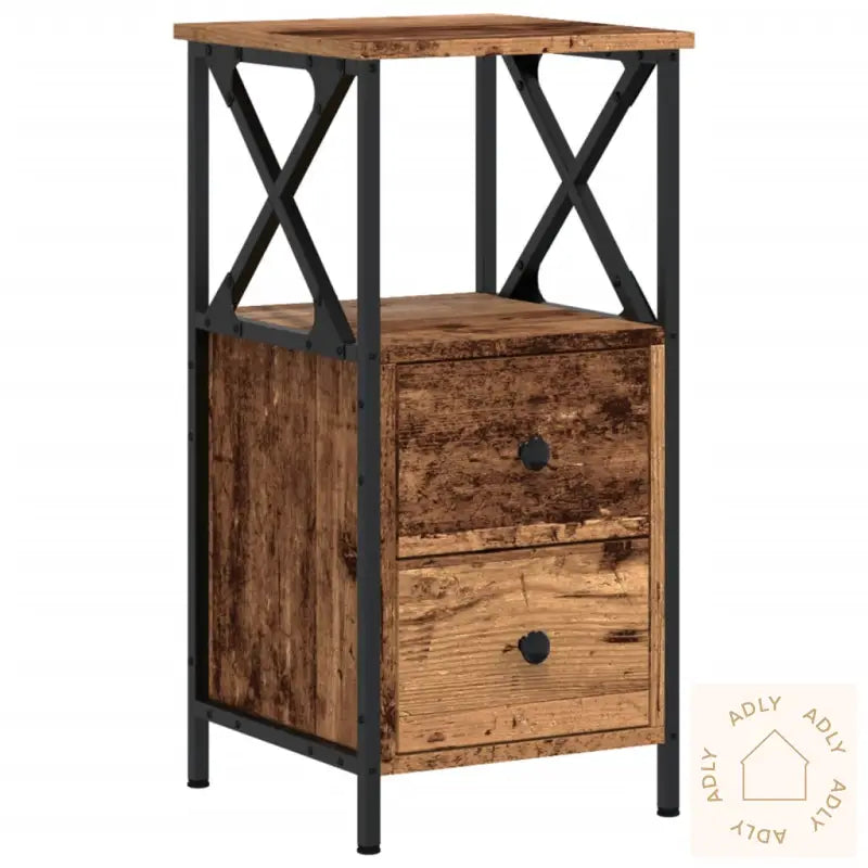 Nattbord Gammelt Tre 34X35,5X70 Cm Konstruert Tre