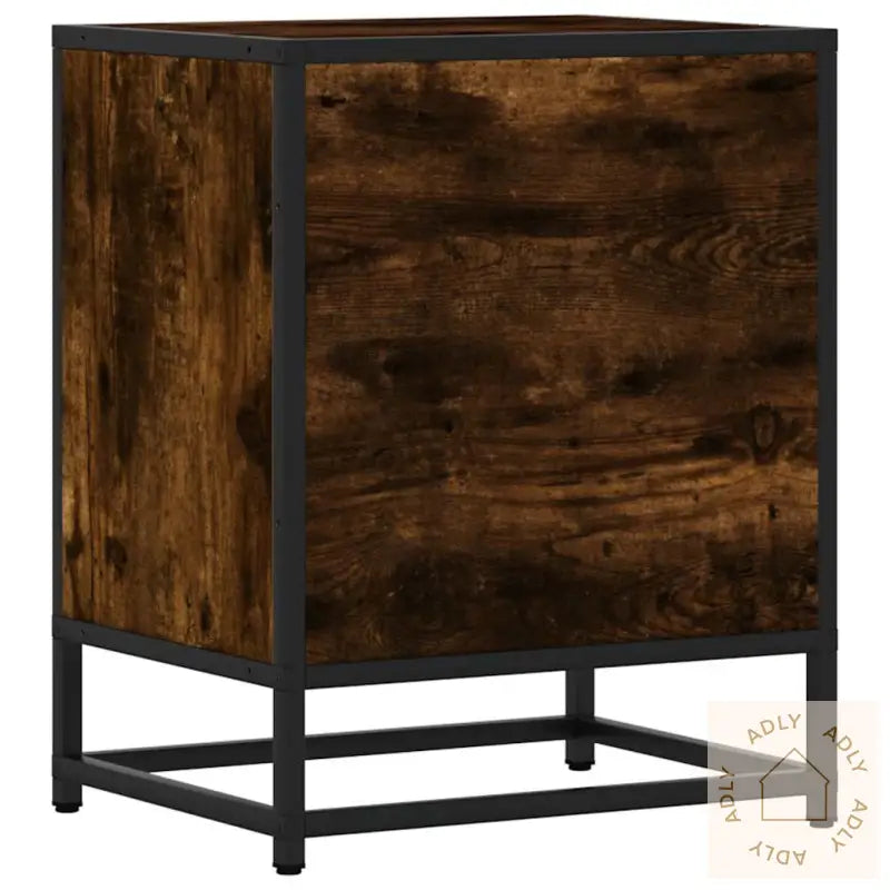 Nattbord 2 Stk Røkt Eik 40X31X50 Cm Konstruert Tre Og Metall