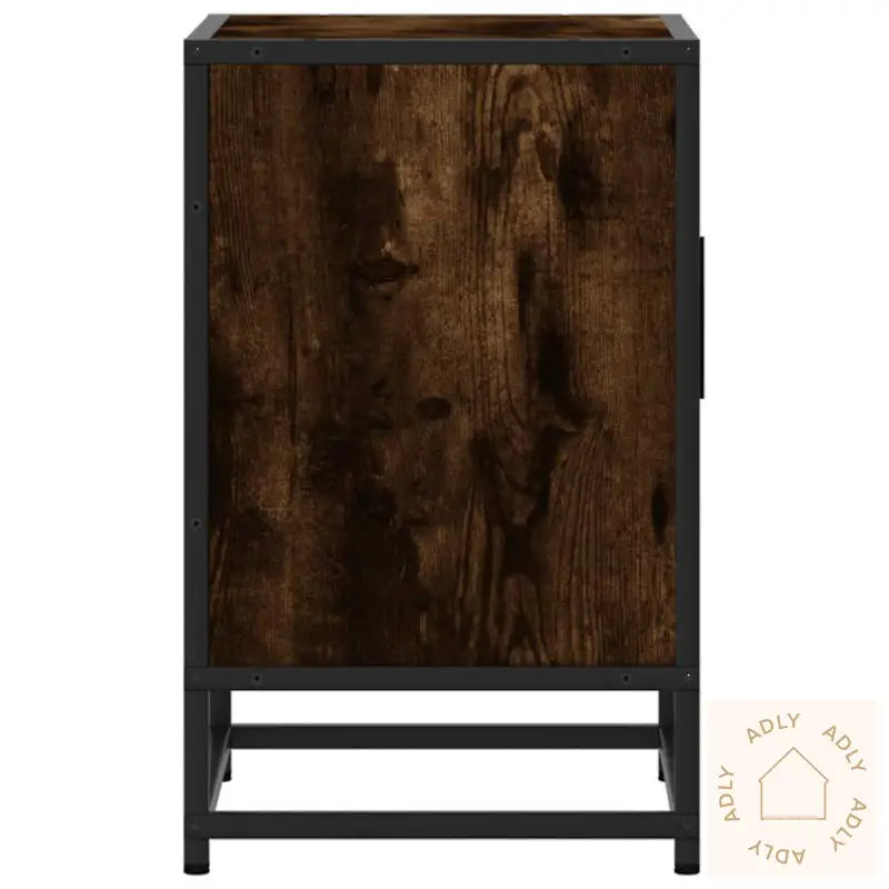 Nattbord 2 Stk Røkt Eik 40X31X50 Cm Konstruert Tre Og Metall