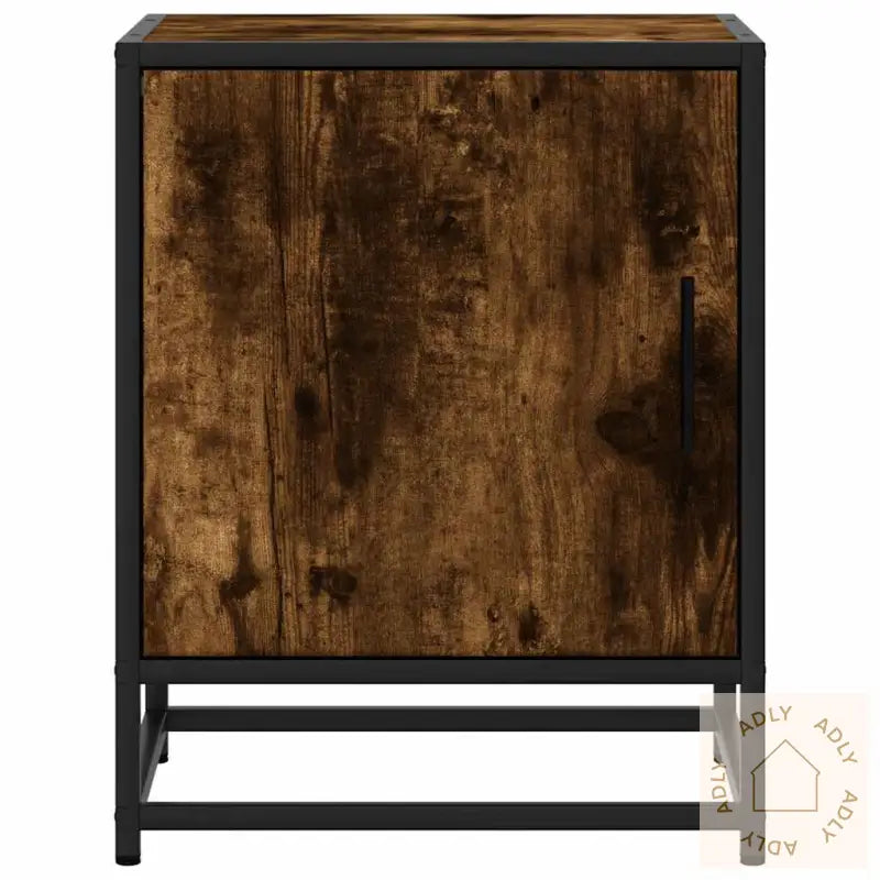Nattbord 2 Stk Røkt Eik 40X31X50 Cm Konstruert Tre Og Metall