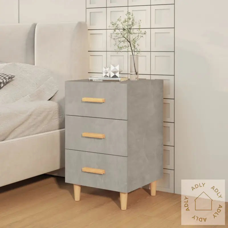 Nattbord Betonggrå 40X40X66 Cm Konstruert Tre