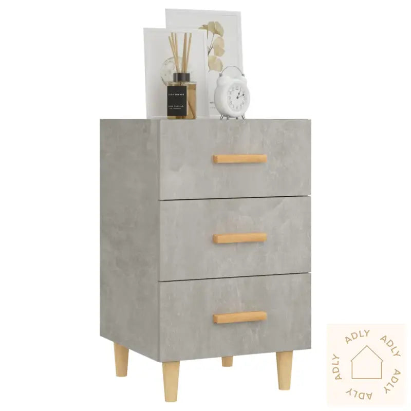 Nattbord Betonggrå 40X40X66 Cm Konstruert Tre