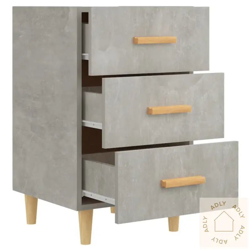 Nattbord Betonggrå 40X40X66 Cm Konstruert Tre