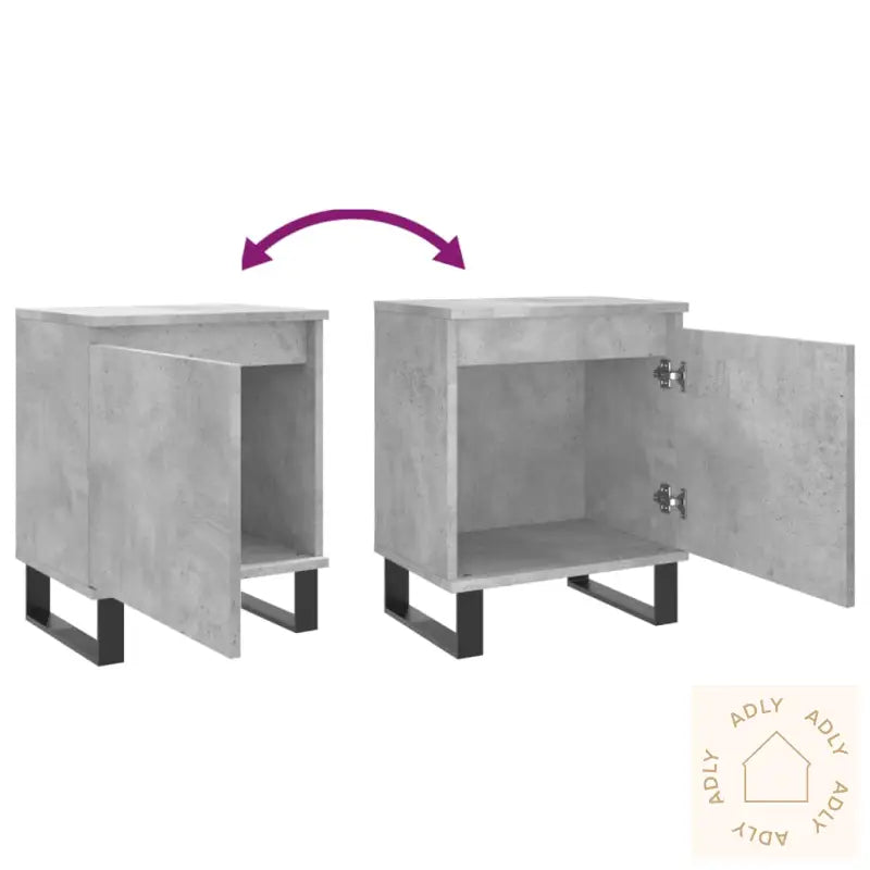 Nattbord Betonggrå 40X30X50 Cm Konstruert Tre