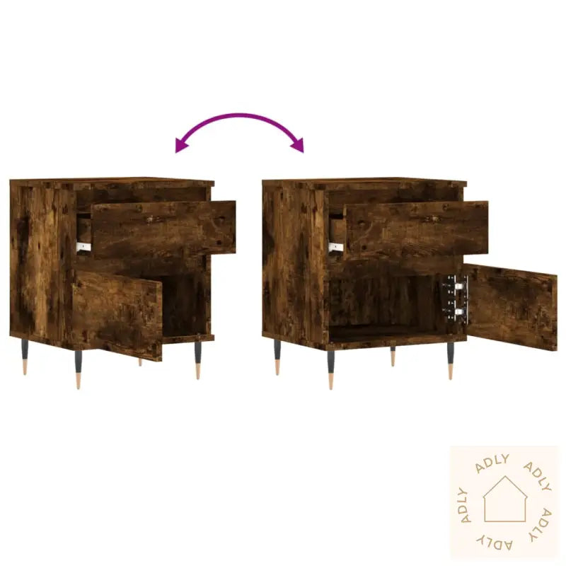 Nattbord Røkt Eik 40X35X50 Cm Konstruert Tre