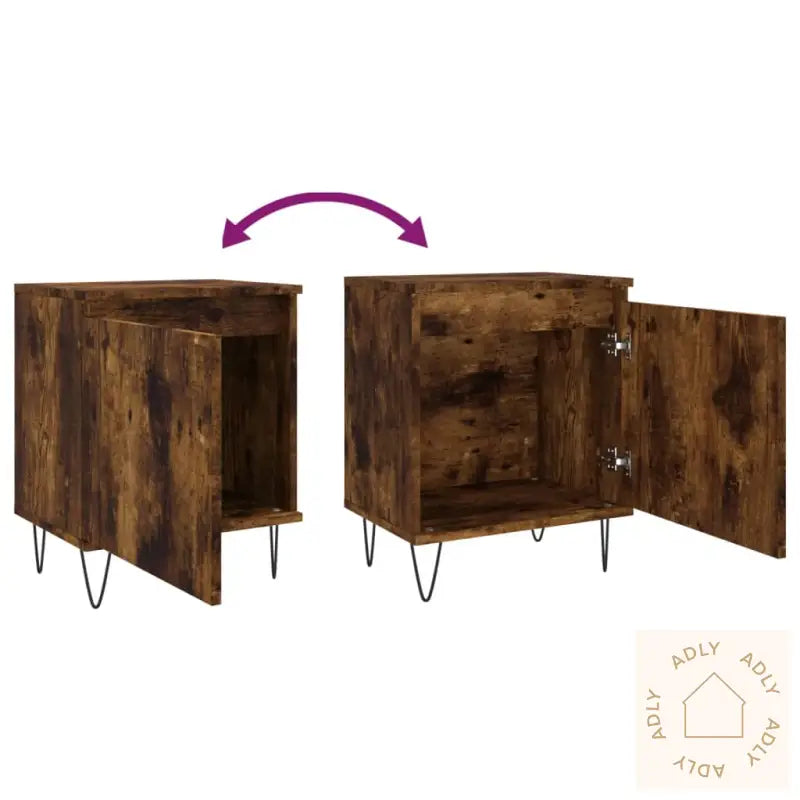 Nattbord Røkt Eik 40X30X50 Cm Konstruert Tre