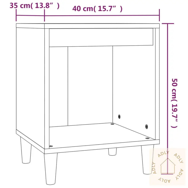 Nattbord Svart 40X35X50 Cm Konstruert Tre