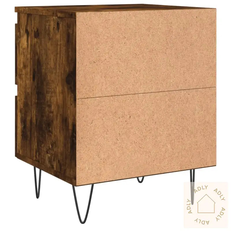 Nattbord 2 Stk Røkt Eik 40X35X50 Cm Konstruert Tre