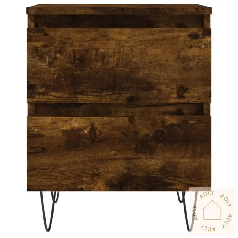 Nattbord 2 Stk Røkt Eik 40X35X50 Cm Konstruert Tre