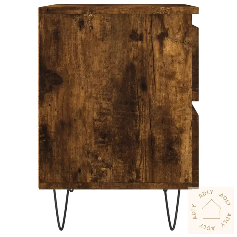 Nattbord 2 Stk Røkt Eik 40X35X50 Cm Konstruert Tre