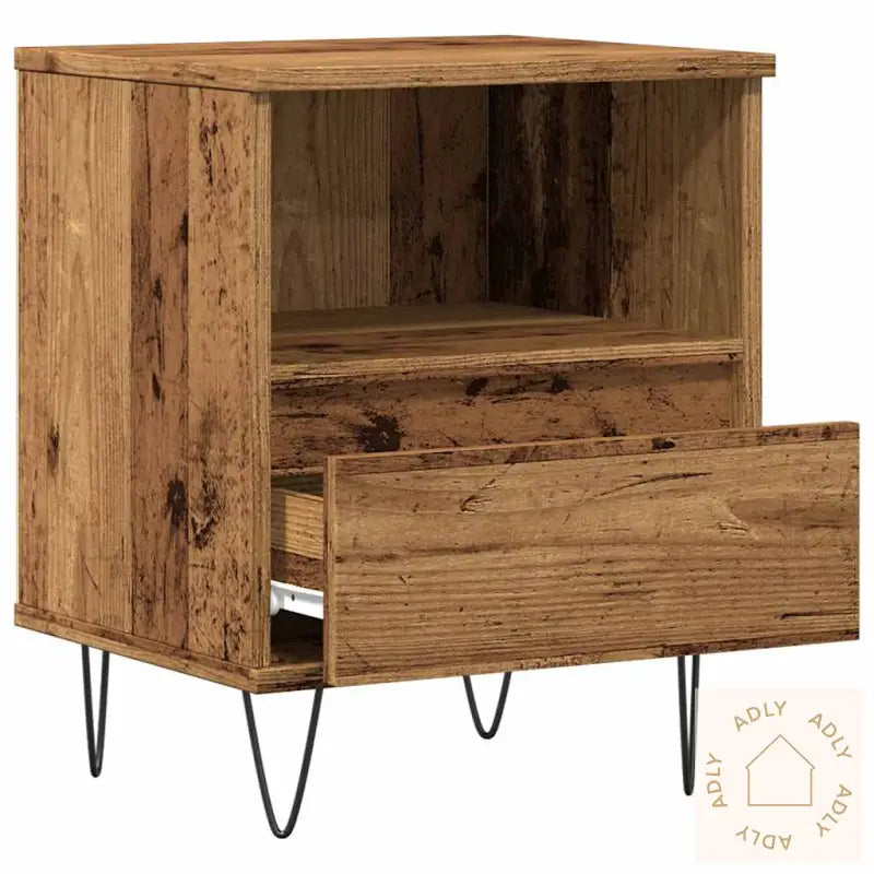 Nattbord Gammelt Tre 40X35X50 Cm Konstruert Tre