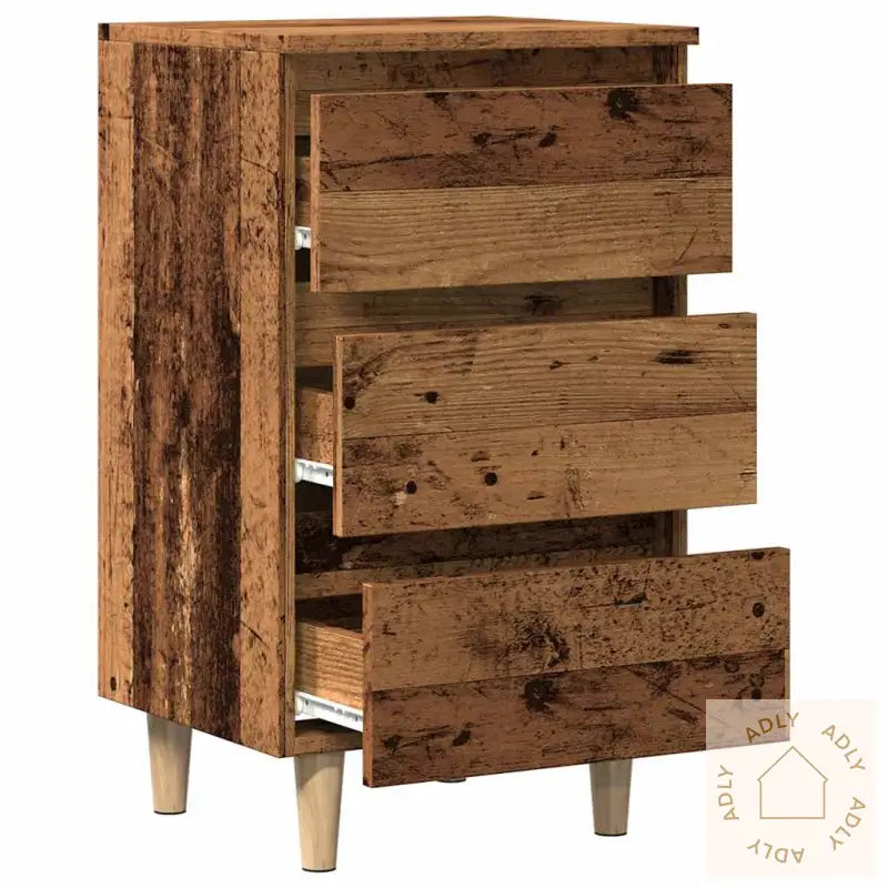 Nattbord Gammelt Tre 40X35X69 Cm Konstruert Tre