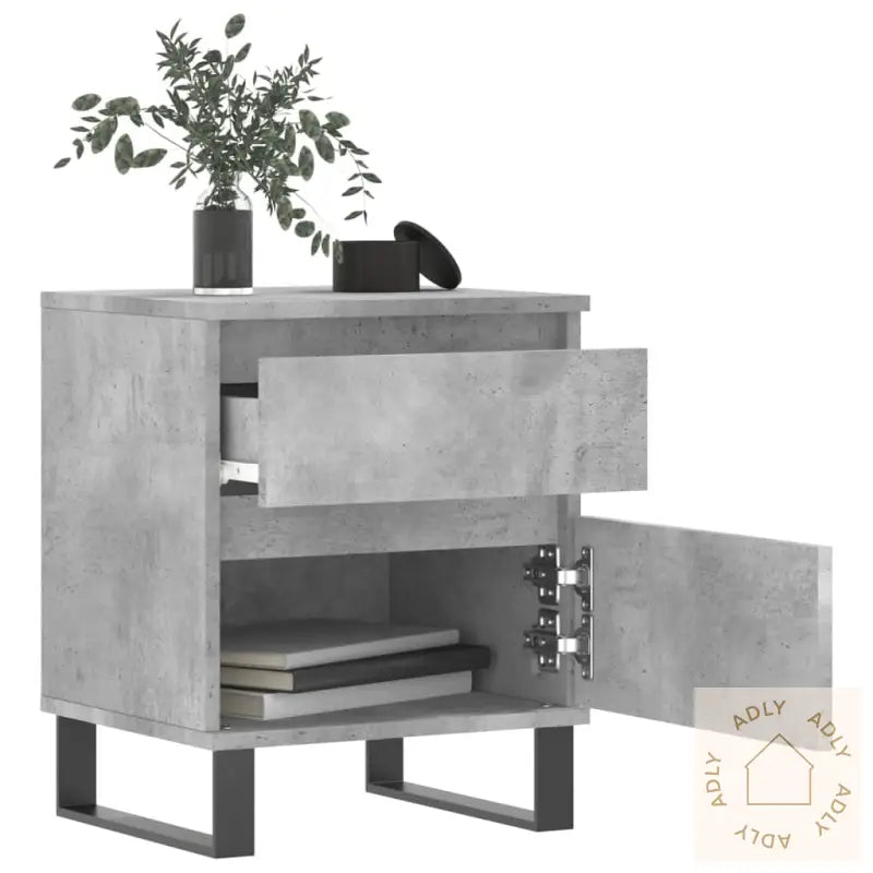 Nattbord Betonggrå 40X35X50 Cm Konstruert Tre