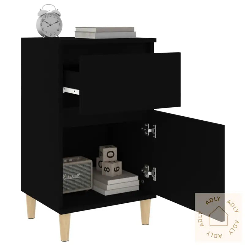 Nattbord Svart 40X35X70 Cm