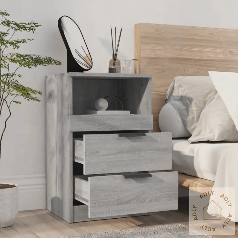 Nattbord Grå Sonoma Konstruert Tre